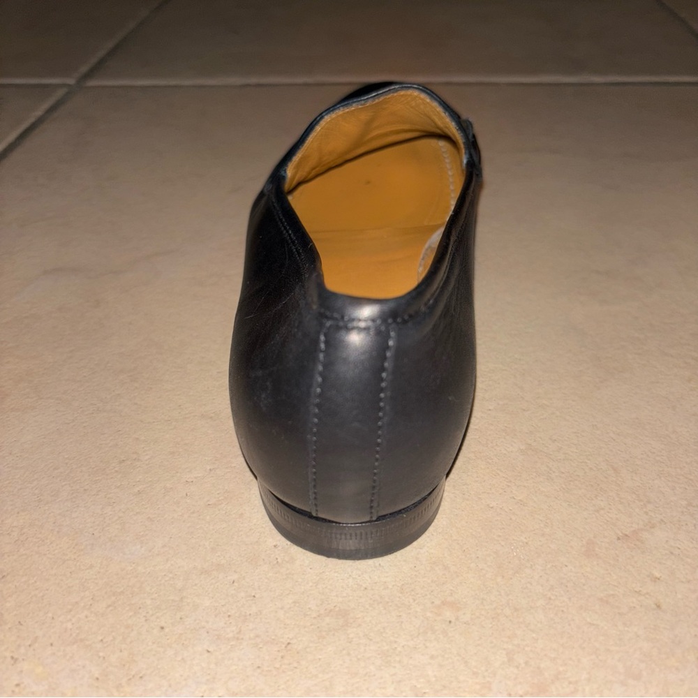 GUCCI ‼️ONE LEFT SHOE‼️ Black Leather Loafer Gold Horsebit - Picture 6 of 12